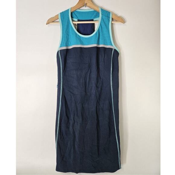 Title Nine Twisted Sister Dress Racerback Colorblock Navy Teal Women's Medium - Picture 1 of 8